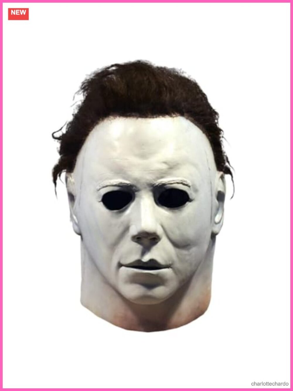 Adult One Size Full Head Latex Horror Mask with Black Hair